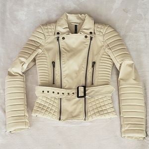 Walter Baker Beige Moto Jacket NWT